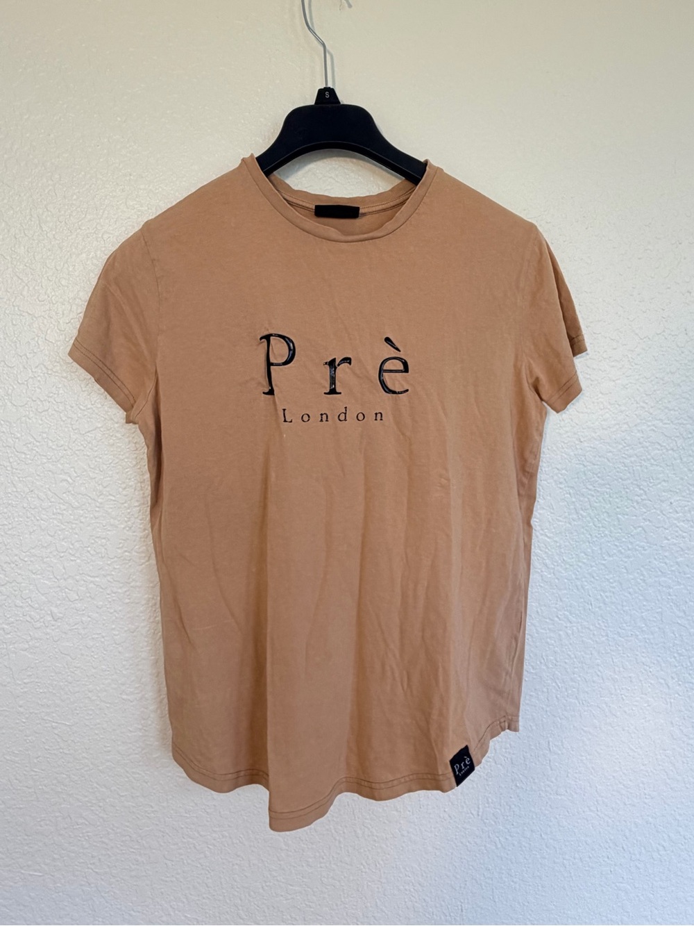 Pre London Men's Tan Logo Short Sleeve Tee